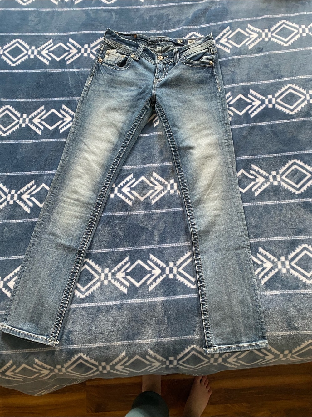 Miss Me Light Blue Straight Leg Jeans